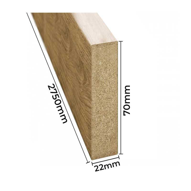 Lamele ścienne - dąb naturalny [22x70]