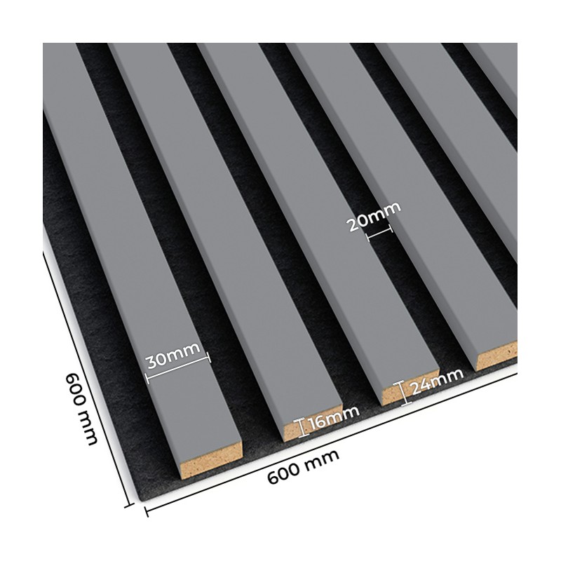 Holzpaneele 3D 60x60 - Grau