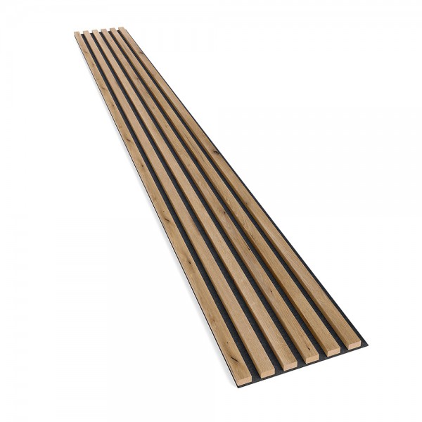 Lamele ścienne na czarnym filcu - dąb artisan