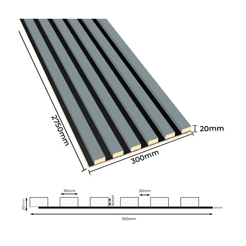 Lamele pe placă HDF - Gri scandinav