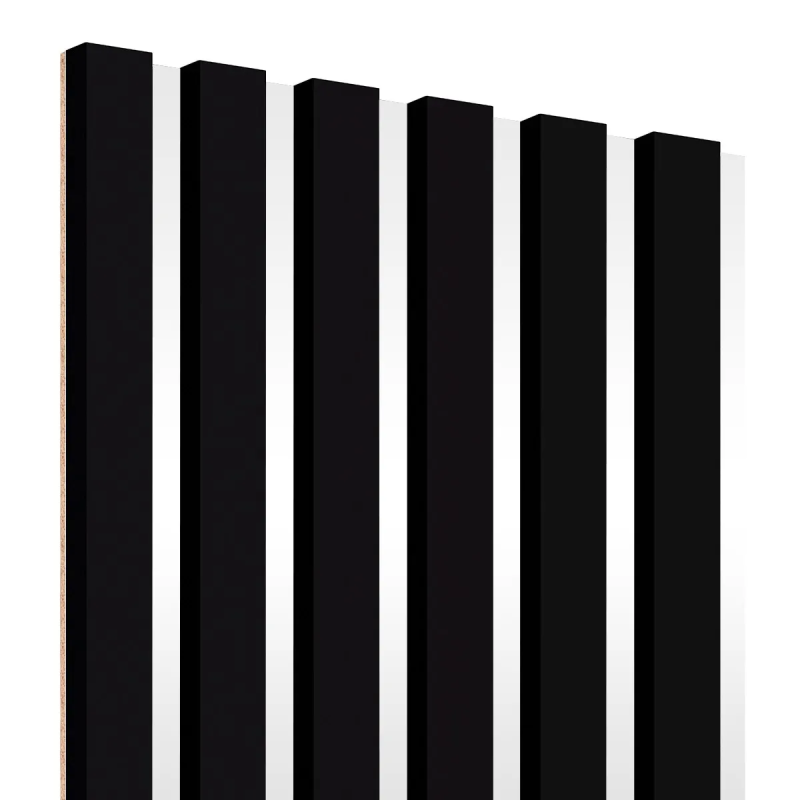 Slats on oak HDF board - Black MAT