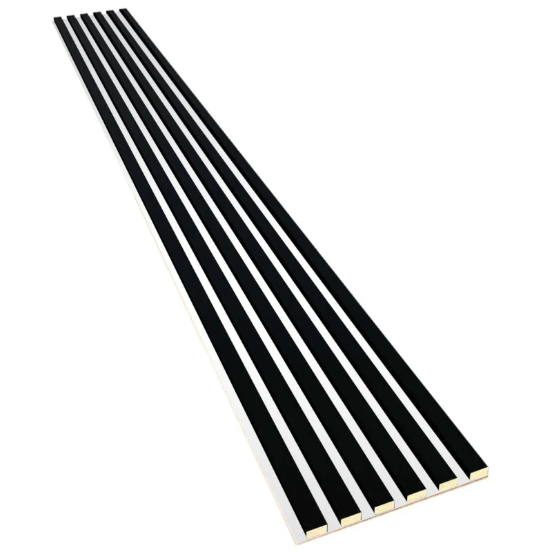 Slats on oak HDF board - Black MAT