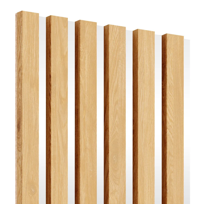 Slats on oak HDF board - Natural oak