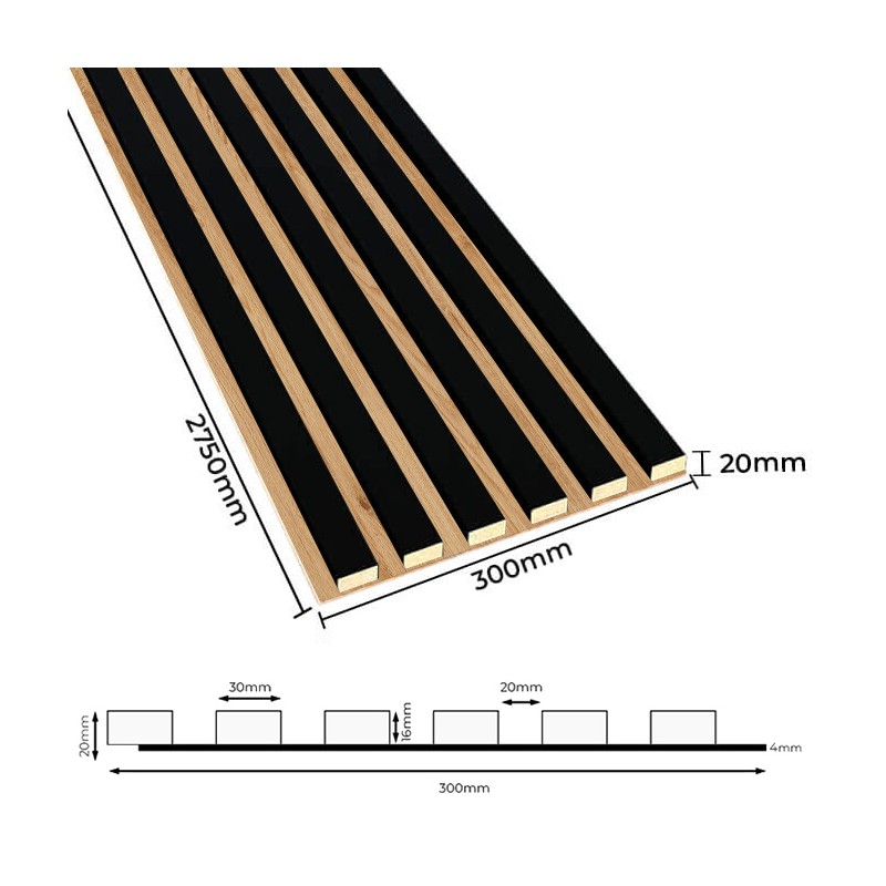 HDF board panel - Black matte