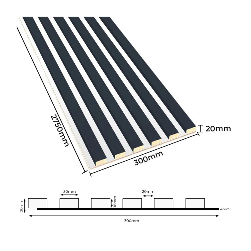 HDF board panel - Anthracite