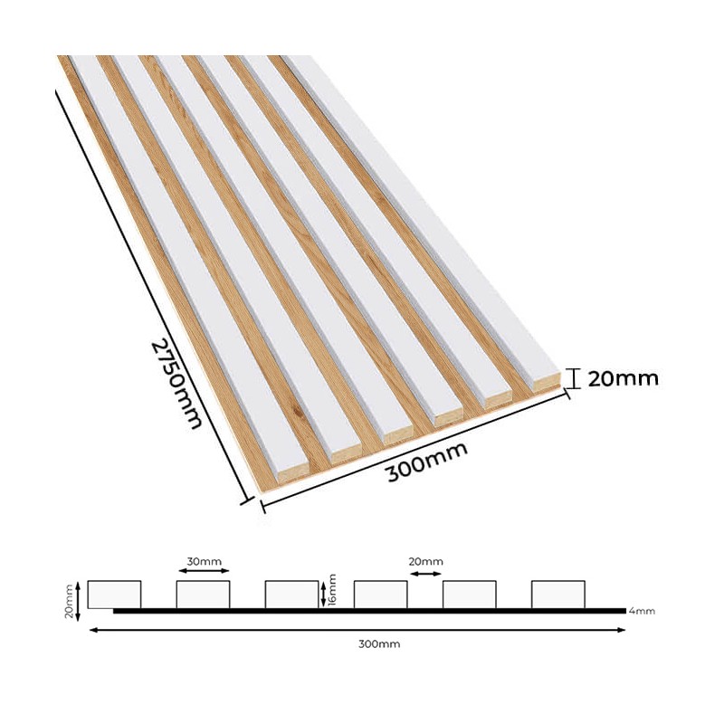 HDF board panel - White matte