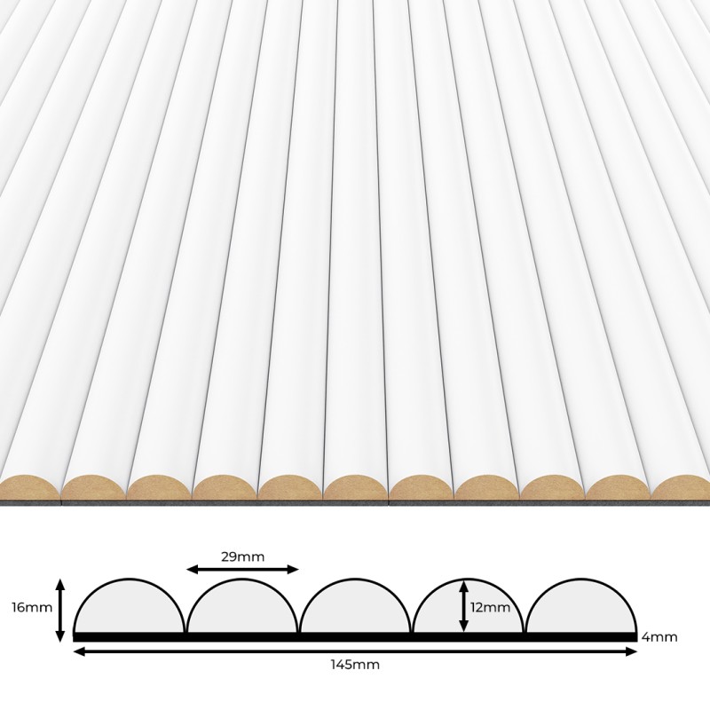 Panel ryflowany MDF półwałki na filcu...
