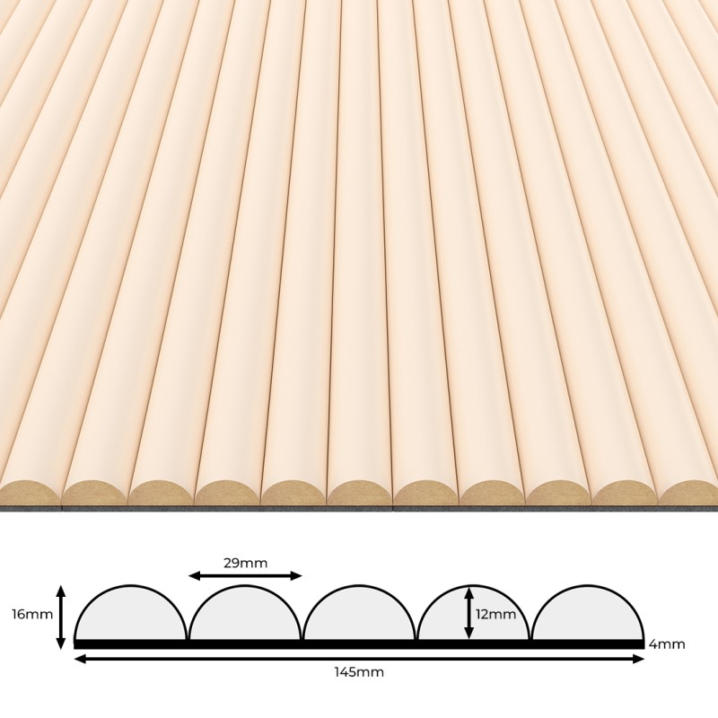 Panel ryflowany MDF półwałki na filcu...