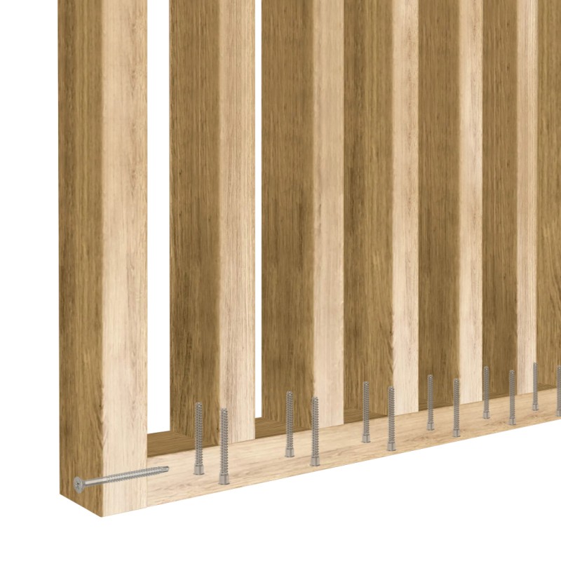 Lamellenwand nach Maß - Eiche Natur...