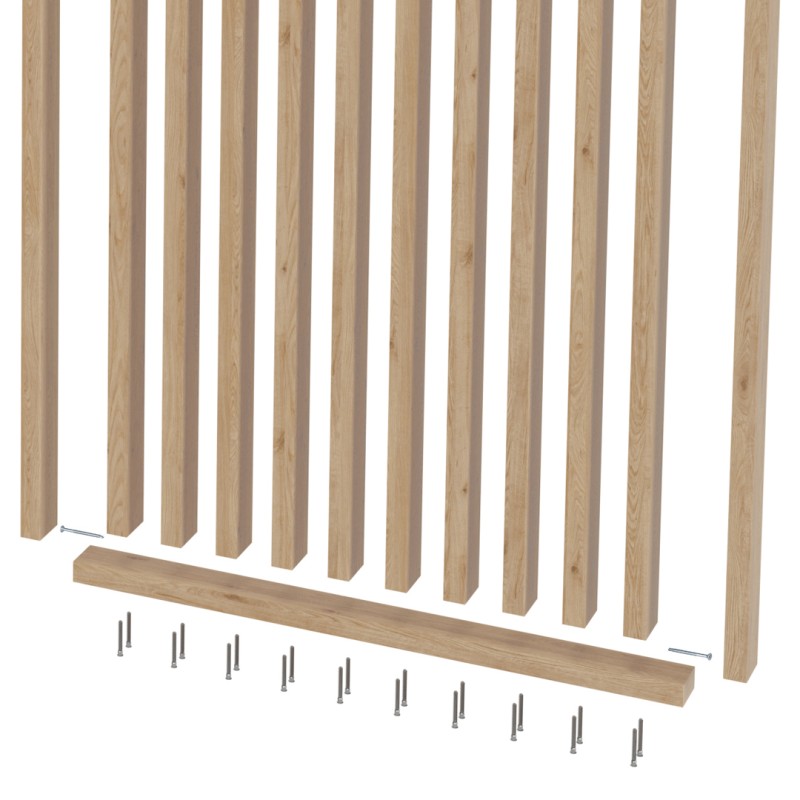 Lamellenwand nach Maß - Eiche Natur...