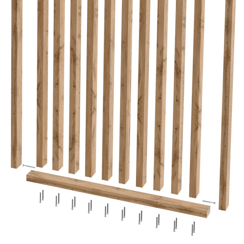 Lamellenwand nach Maß - Eiche Wotan...