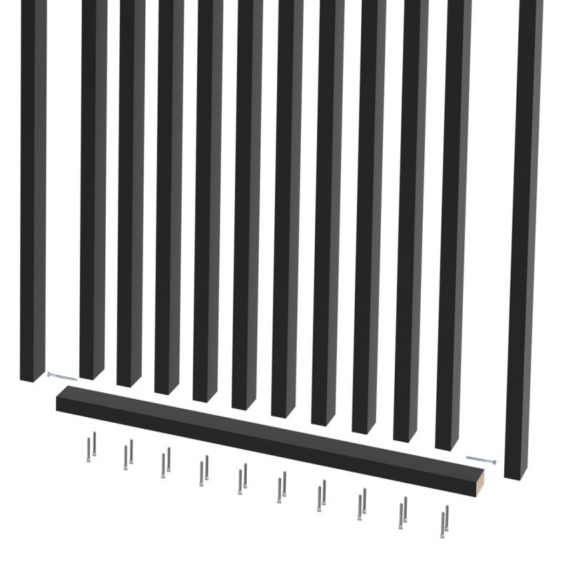 Lamellenwand nach Maß - Schwarz [30x60]