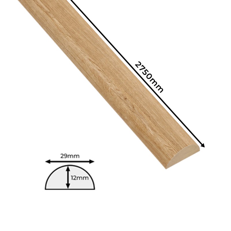 MDF-Dekor-Halbröllchen – Eiche natur