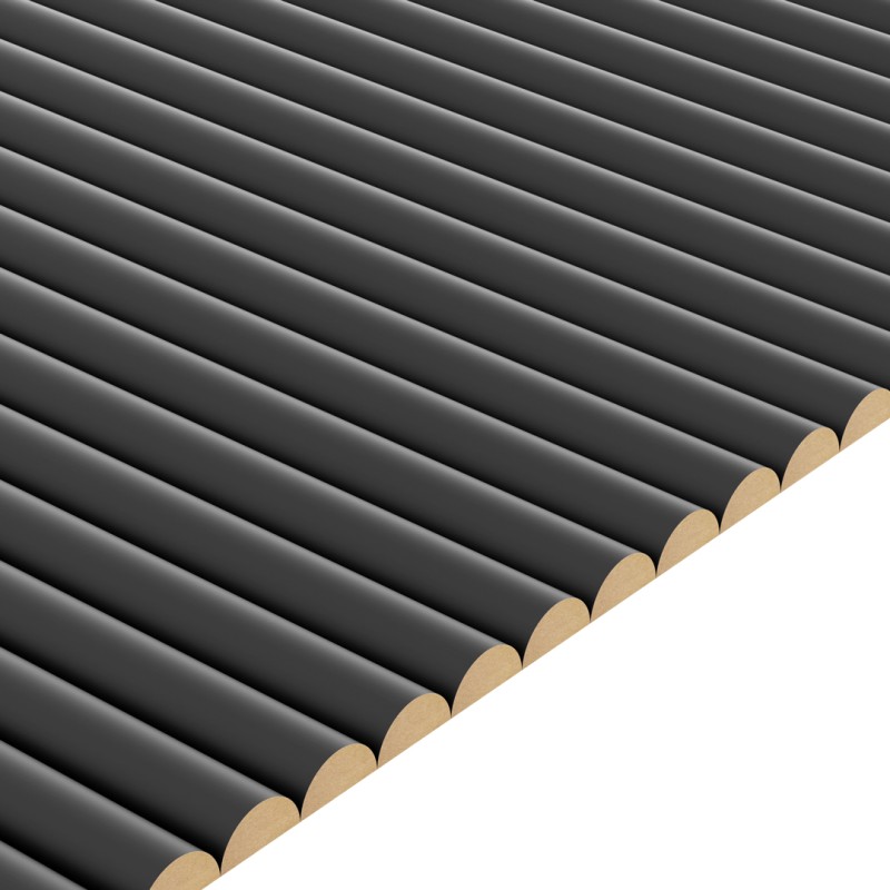 MDF decorative half-rolls - Black