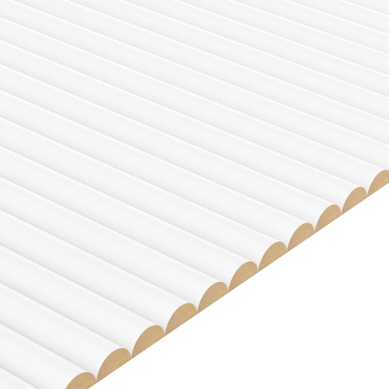 MDF decorative half-rolls - White
