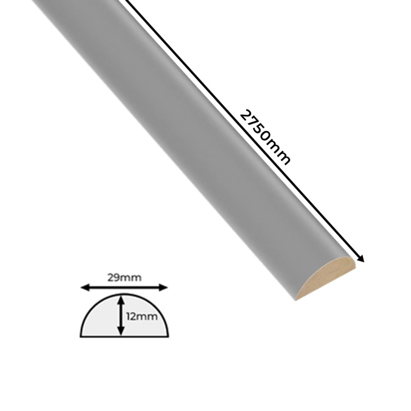 MDF-Dekor-Halbröllchen – Grau