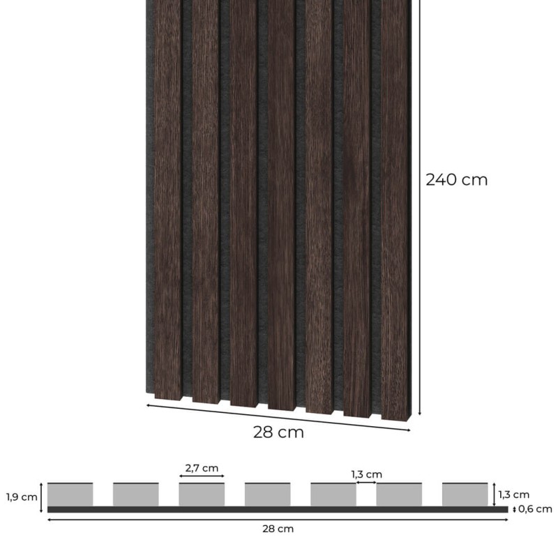 Fornirowany Panel Akustyczny - Kasztan