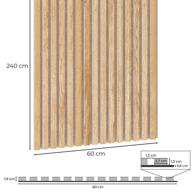 Furnérozott akusztikus panel - Tölgy...