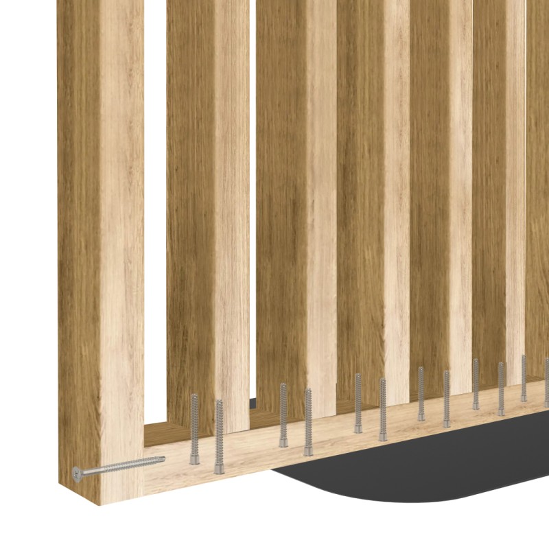 Freestanding slatted wall with base -...