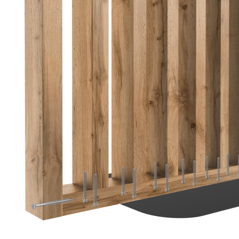 Freestanding slatted wall with base -...