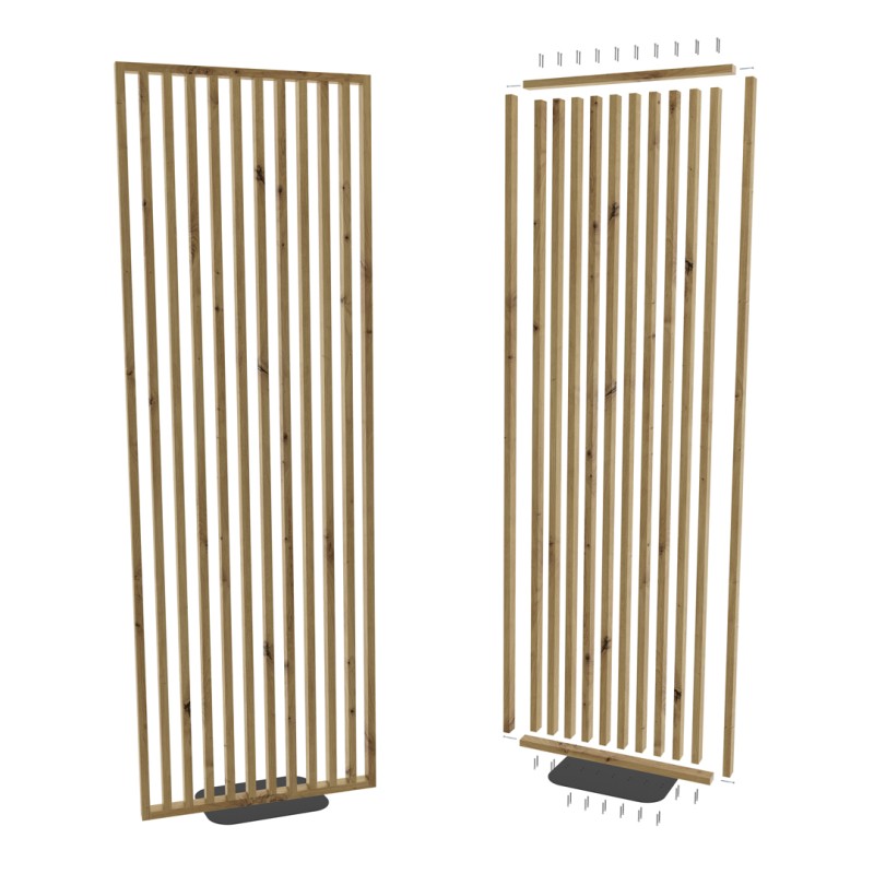 Freestanding slatted wall with base -...