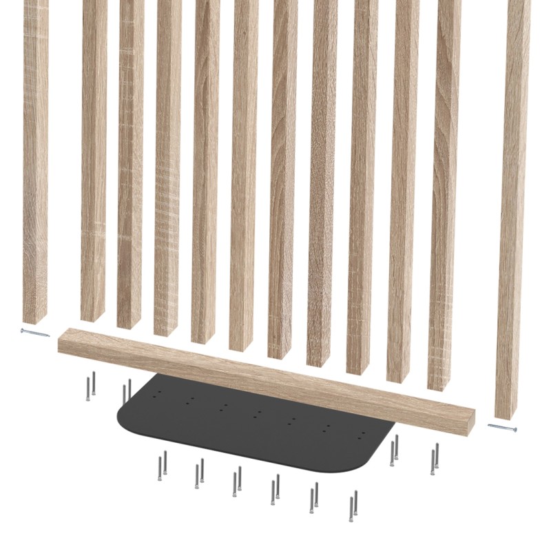 Freestanding slatted wall with base -...