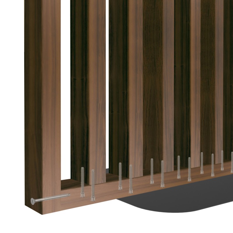 Freestanding slatted wall with base -...