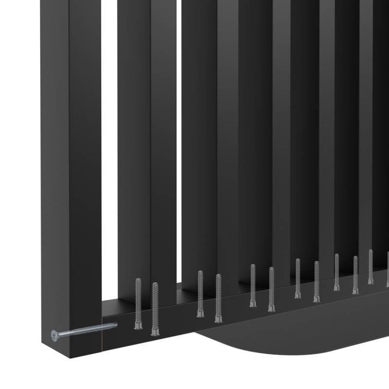 Freestanding slatted wall with base -...