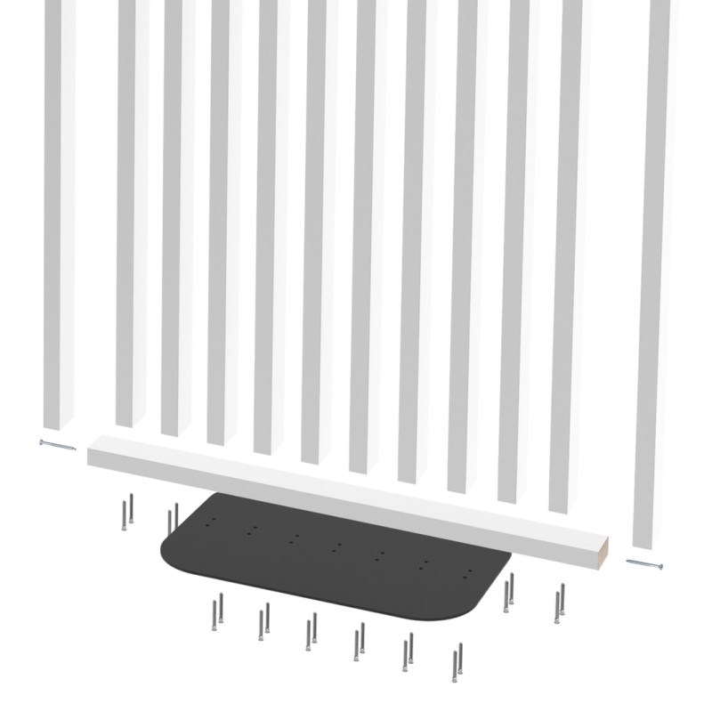 Freestanding slatted wall with base -...