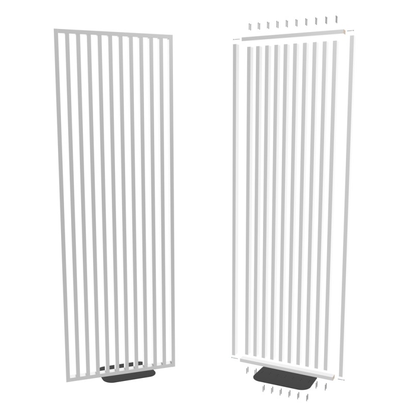 Freestanding slatted wall with base -...