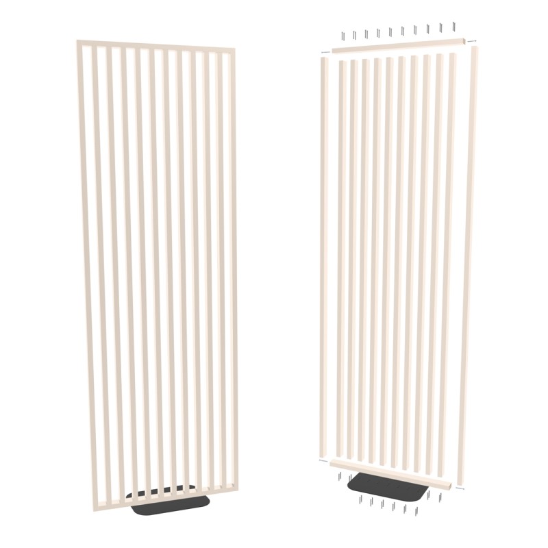 Freestanding slatted wall with base -...