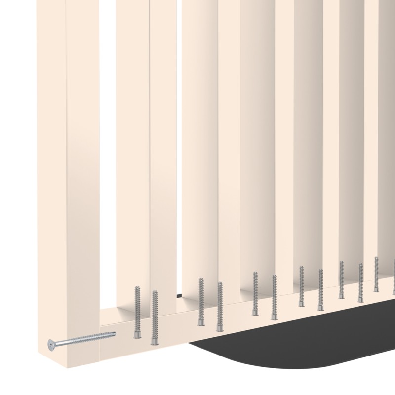 Freestanding slatted wall with base -...