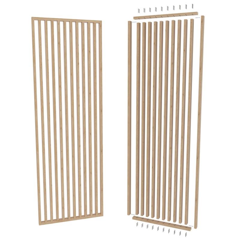 Lamellenwand mit einem Winkel von 55°...