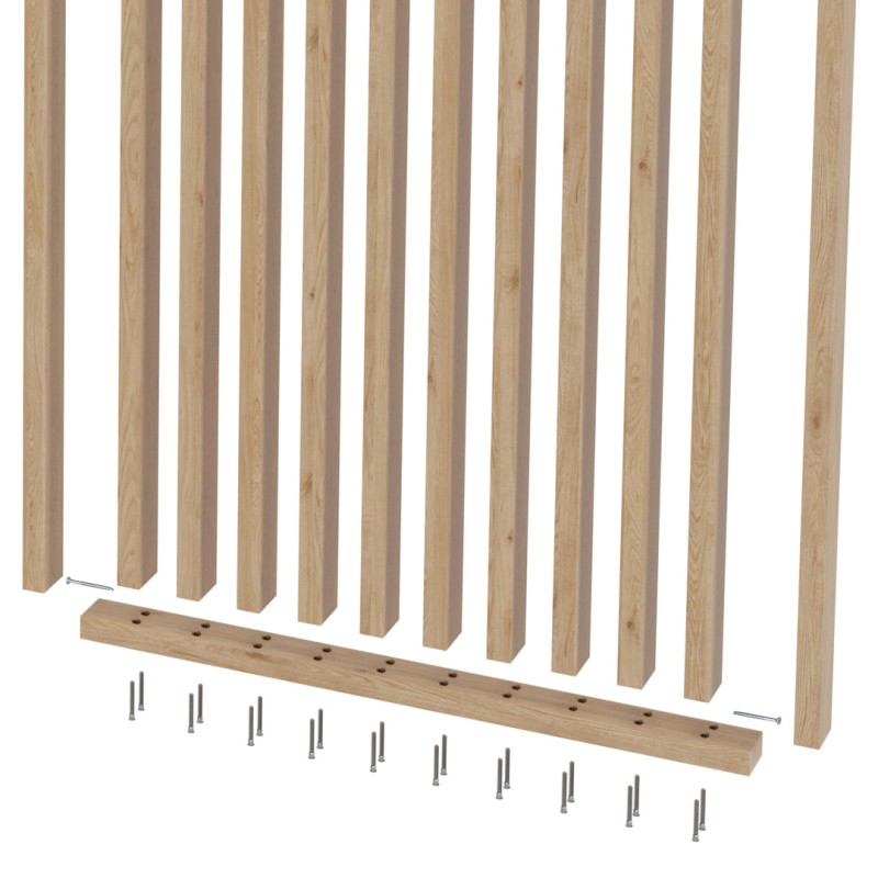 Lamellenwand mit einem Winkel von 55°...