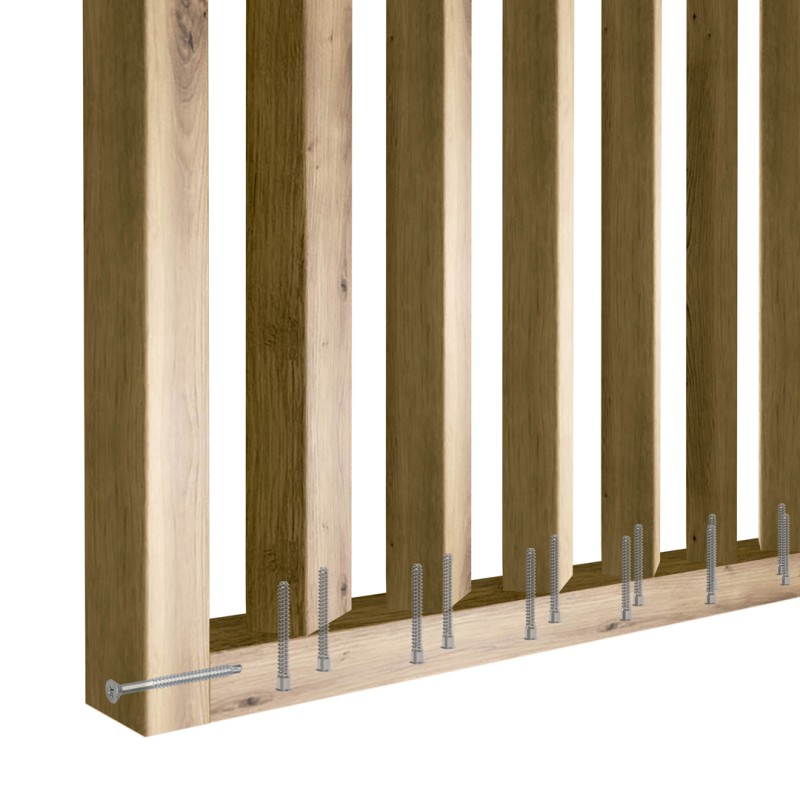 Slatted wall at an angle of 55° -...