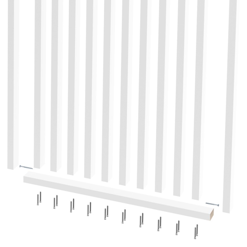 Slatted wall at an angle of 55° -...