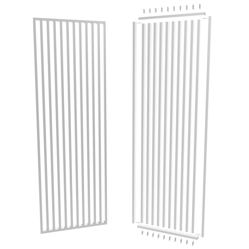 Lamellenwand mit einem Winkel von 55°...