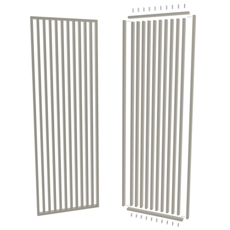 Slatted wall at an angle of 55° -...