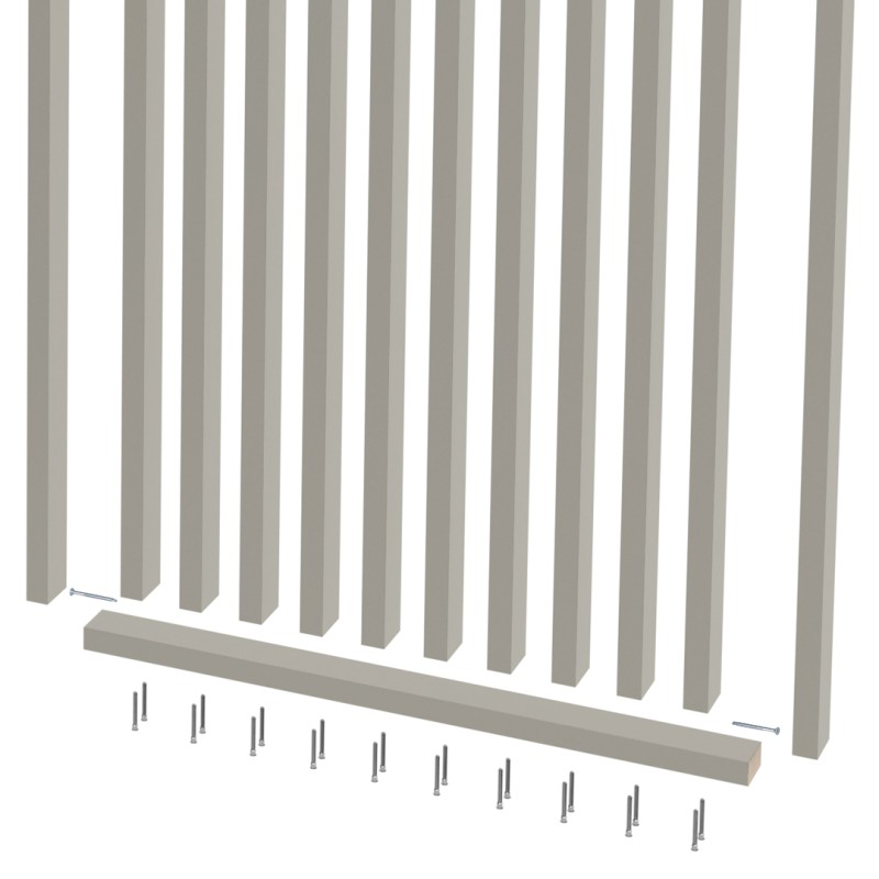 Slatted wall at an angle of 55° -...