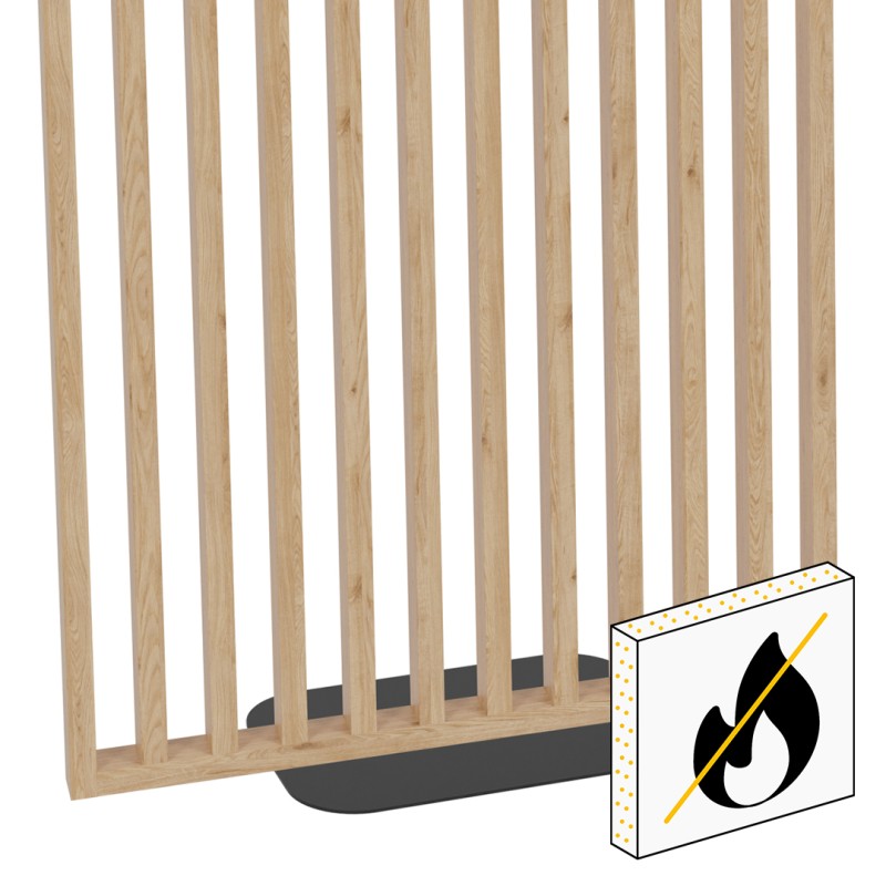 Lamellenwand aus schwer entflammbaren...