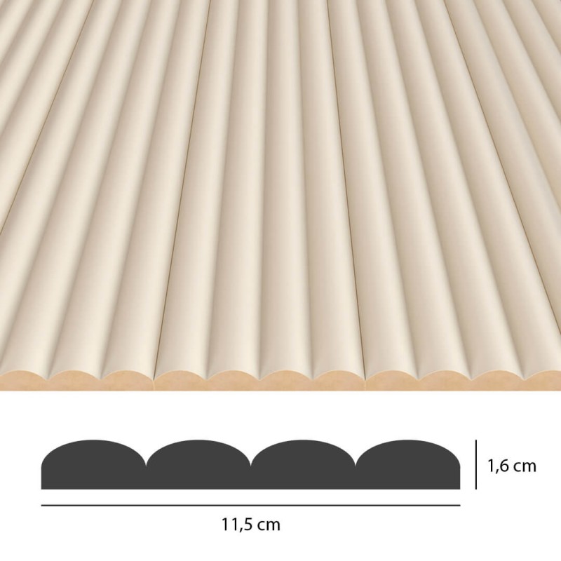 Panel ryflowany MDF MONTERO - Beż