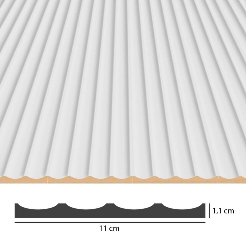 Panel ryflowany MDF LAGUNA - Biały